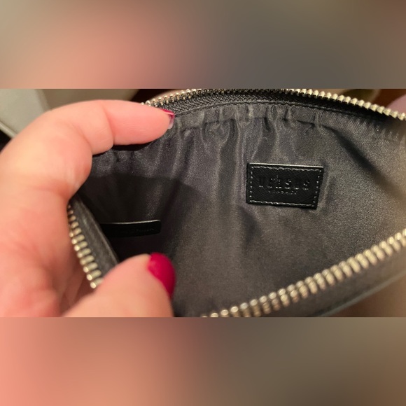 Authentic Versus by GIANNI VERSACEb black leather safety pin wristlet bag - Picture 8 of 8